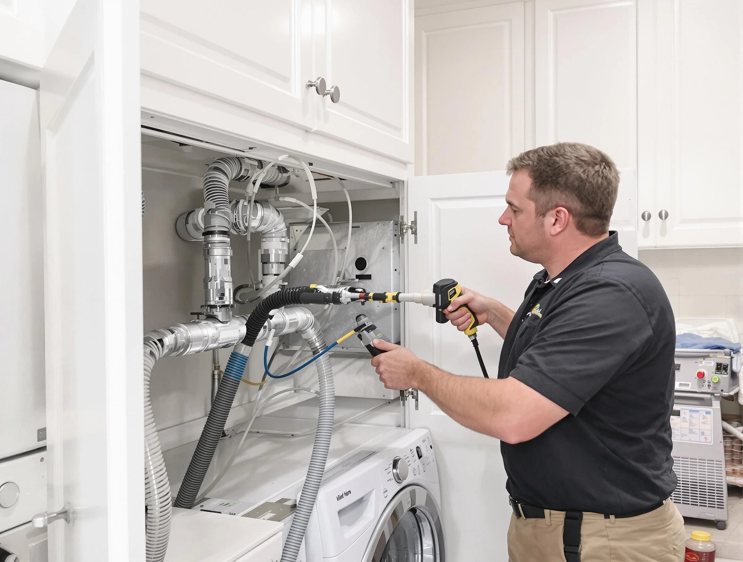 Pinson Dryer Vent Cleaning professional removing severe blockage from a clogged dryer vent in Pinson