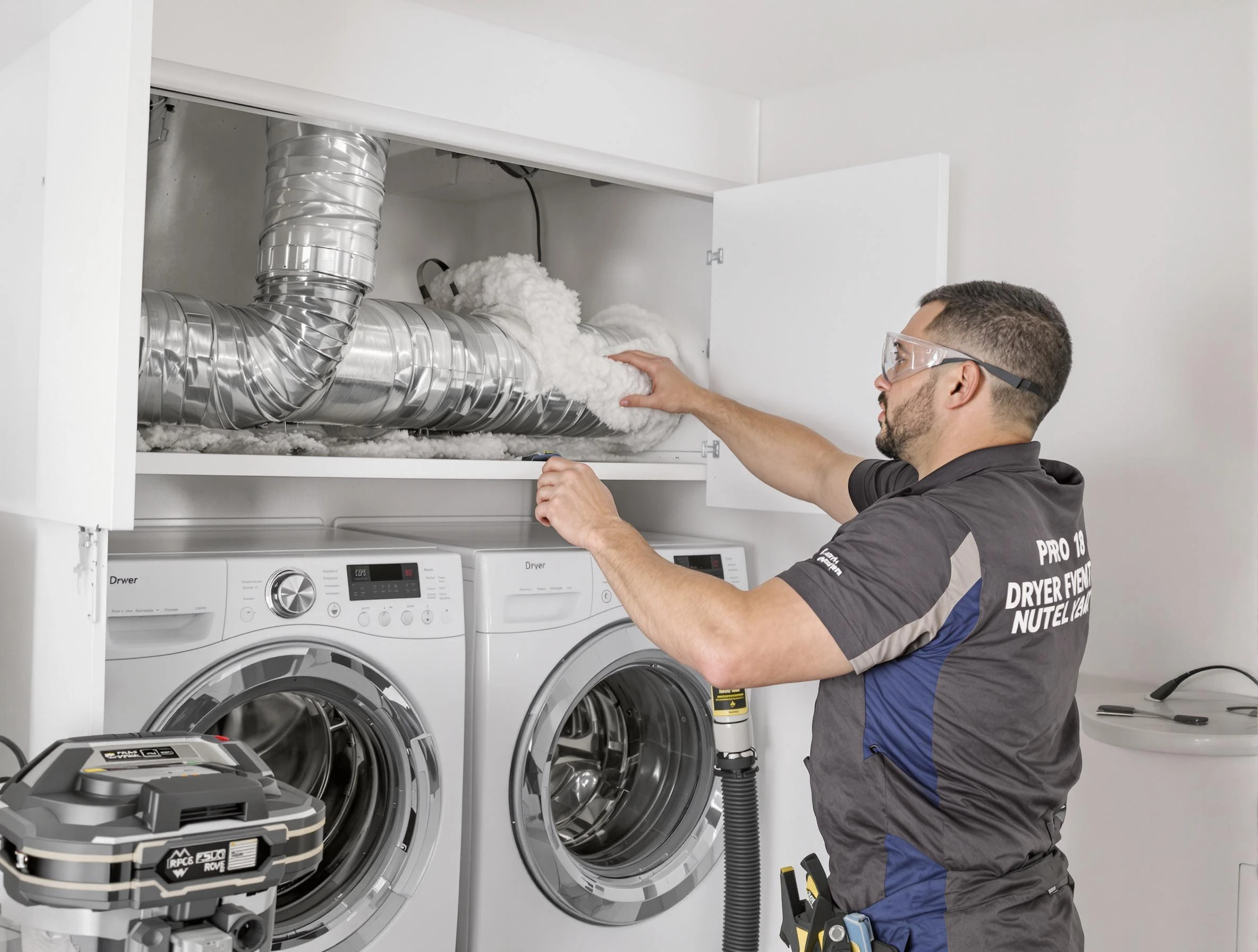 Pinson Dryer Vent Cleaning certified technician performing specialized gas dryer vent cleaning in Pinson